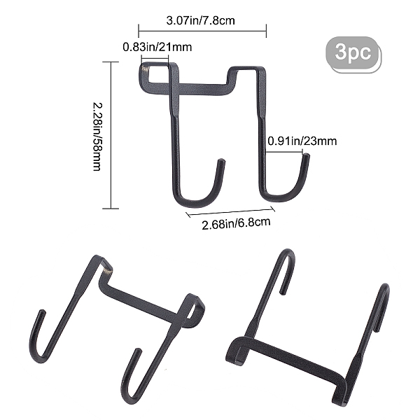 

PandaHall Gorgecraft 3Pcs Double S Hook 304 Stainless Steel Wall Hooks, Wall Decorations Ornaments, Coat Towel Hooks, Electrophoresis Black...