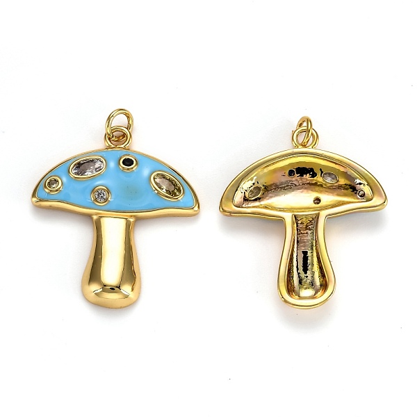 

PandaHall Real 18K Gold Plated Brass Micro Pave Cubic Zirconia Pendants, with Enamel and Jump Rings, Long-Lasting Plated, Mushroom, Deep Sky...