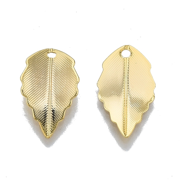 

PandaHall Brass Pendants, Nickel Free, Leaf, Real 18K Gold Plated, 17x10.5x2.5mm, Hole: 1.2mm Brass Leaf
