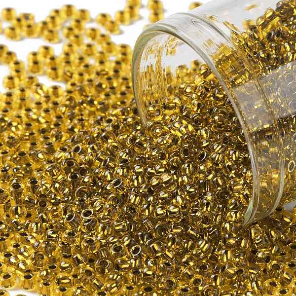 

PandaHall TOHO Round Seed Beads, Japanese Seed Beads, (745) Copper Lined Marigold, 11/0, 2.2mm, Hole: 0.8mm, about 1110pcs/bottle..., Gold