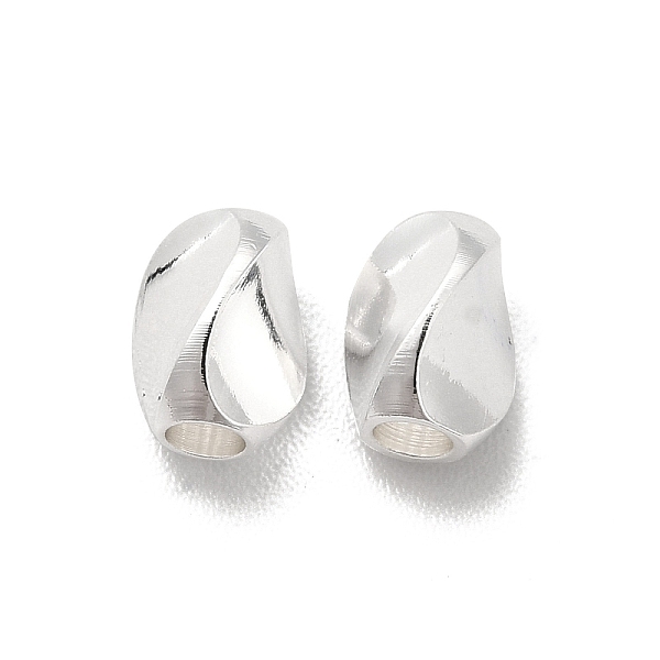 

PandaHall Brass Bead, Lead Free & Cadmium Free, Twist Oval, 925 Sterling Silver Plated, 6x4x4mm, Hole: 2mm Brass Twist