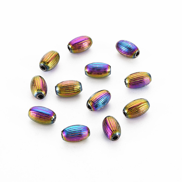 

PandaHall Rack Plating Rainbow Color Alloy Beads, Cadmium Free & Nickel Free & Lead Free, Oval, 8x5mm, Hole: 1.2mm Alloy Oval