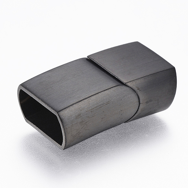 

PandaHall 304 Stainless Steel Magnetic Clasps with Glue-in Ends, Rectangle, Drawbench, Gunmetal, 23.5x13x8mm, Hole: 6x11.5mm 304 Stainless...