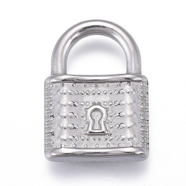 

PandaHall 304 Stainless Steel Pendants, Lock, Stainless Steel Color, 17.5x12.5x4mm, Hole: 5x7mm 304 Stainless Steel Lock