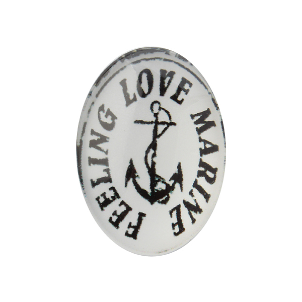 

PandaHall Nautical Theme Ornaments Glass Oval Flatback Cabochons, with Anchor and Word Feeling Love Marine, Black, 25x18x6mm Glass Oval...