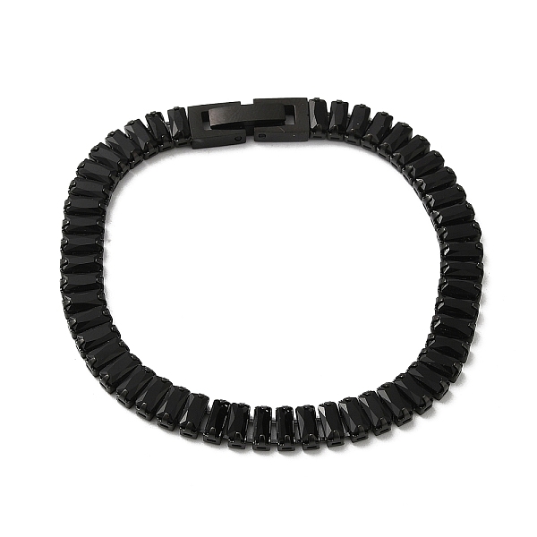 

PandaHall Cubic Zirconia Tennis Bracelet, Black 304 Stainless Steel Rectangle Link Chain Bracelet, Black, 6-1/2~6-3/4 inch(16.5~17.2cm)...