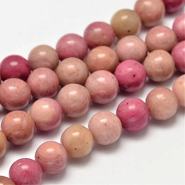 

PandaHall Round Natural Rhodonite Beads Strands, 8mm, Hole: 1mm, about 49pcs/strand, 15.5 inch Rhodonite Round