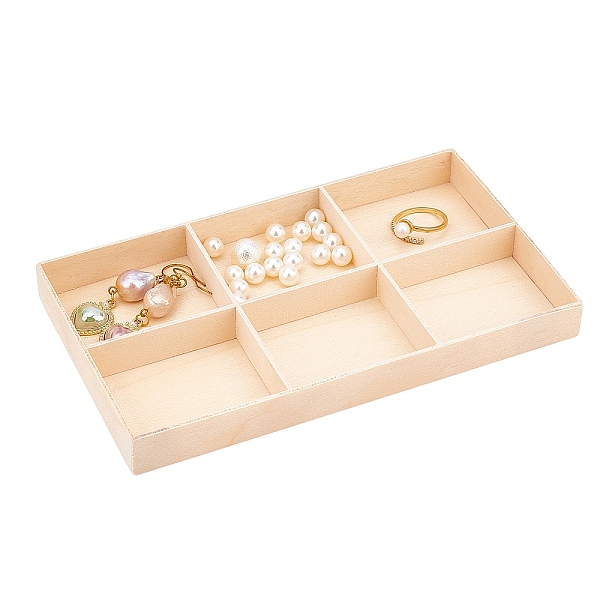 

PandaHall Wooden Storage Box, BurlyWood, 17x10x1.65cm, 1 compartment: 5.3~5.6x4.6~4.7cm, 6 compartment/box Wood Orange