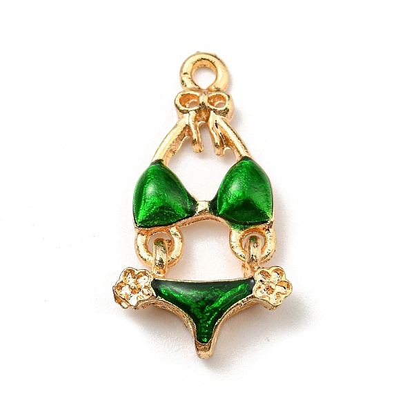 

PandaHall Alloy Enamel Pendants, Golden, Bikini, 25x13x4mm, Hole: 1.6mm Alloy+Enamel Clothes Green