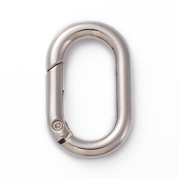 

PandaHall Electroplated Alloy Keychain Clasps, Oval, Platinum, Inner Diameter: 25x12mm Alloy Oval