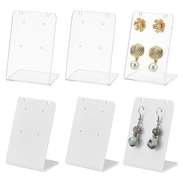 

PandaHall 10Pcs 2 Colors Acrylic Earring Display Stands, L-shaped Jewelry Holder for Earring, Mixed Color, 3.6x4.95x7cm, Hole: 1.4mm..., Multicolor