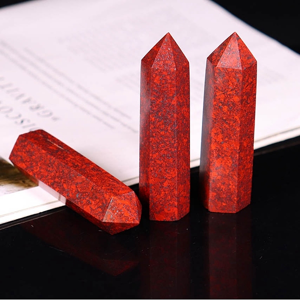 

PandaHall Point Tower Natural Bloodstone Home Display Decoration, Healing Stone Wands, for Reiki Chakra Meditation Therapy Decors, Hexagon...