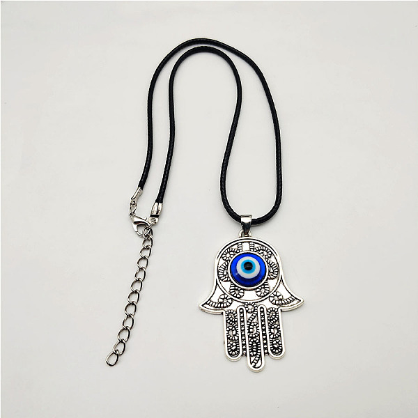 

PandaHall Evil Eye Pendant Necklaces for Men and Women Alloy Hamsa Hand