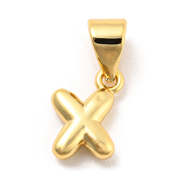 

PandaHall Brass Charms, Real 18K Gold Plated, Long-Lasting Plated, Lead Free & Cadmium Free, Letter Charm, Letter X, 9x7x2.5mm, Hole...