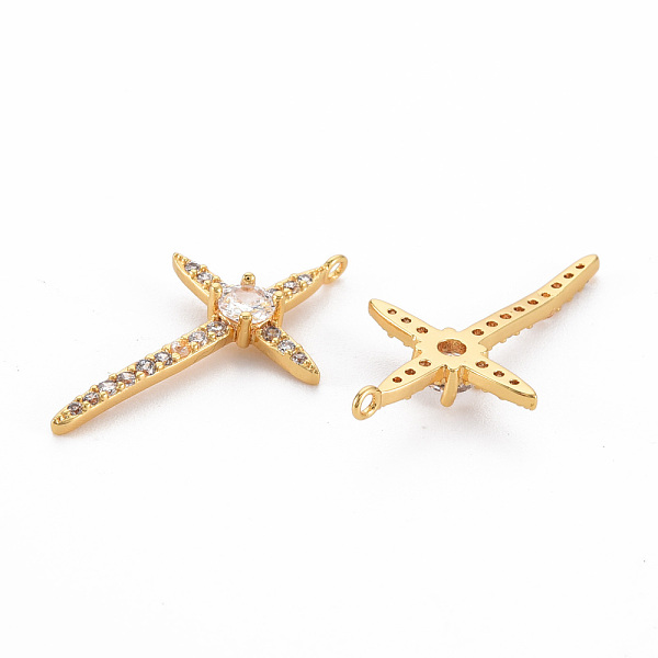 

PandaHall Brass Clear Cubic Zirconia Pendants, Nickel Free, Cross, Real 18K Gold Plated, 23x13x4mm, Hole: 1mm Brass+Cubic Zirconia Cross...
