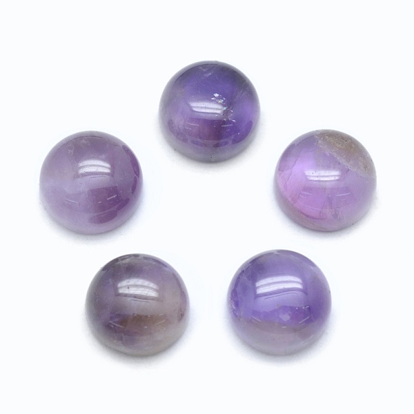 

PandaHall Natural Amethyst Cabochons, Flat Round, 8x3~4mm Amethyst Flat Round