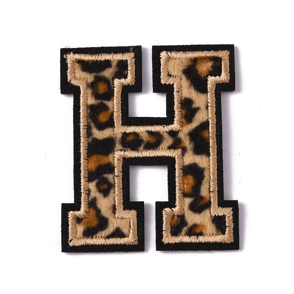 

PandaHall Polyester Computerized Embroidery Cloth Iron On Sequins Patches, Leopard Print Pattern Stick On Patch, Costume Accessories..., Gold