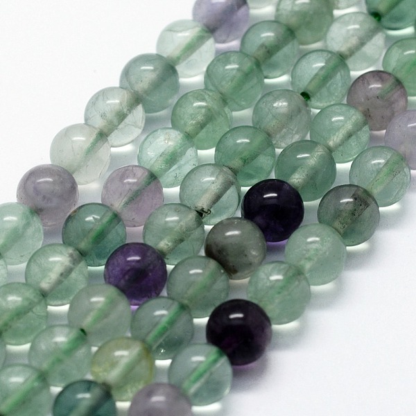 

PandaHall Natural Fluorite Beads Strands, Round, 8mm, Hole: 1mm, about 46pcs/strand, 14.76 inch(37.5cm) Fluorite Round