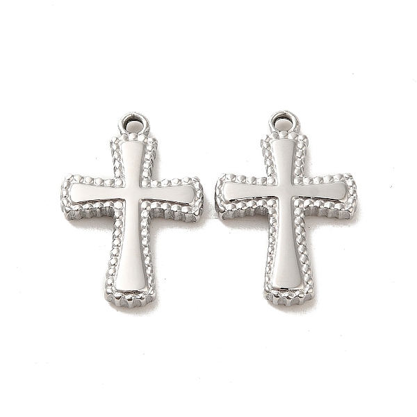 

PandaHall 304 Stainless Steel Pendants, Cross Charms, Stainless Steel Color, 18.5x12.5x2.3mm, Hole: 1.4mm 304 Stainless Steel Cross