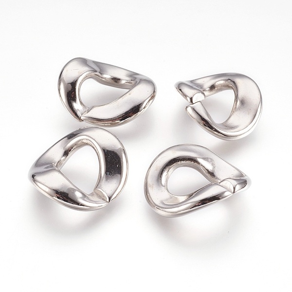 

PandaHall CCB Plastic Linking Rings, Twist Oval, Platinum, 29x32x5mm, Hole: 11x18mm Plastic Oval