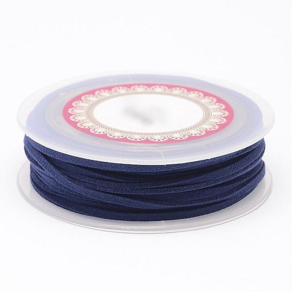 

PandaHall Faux Suede Cord, Faux Suede Lace, Midnight Blue, 3x1.5mm, about 5.46 yards(5m)/roll Faux Suede Blue