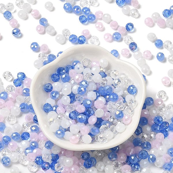 

PandaHall Glass Beads, Faceted, Rondelle, Royal Blue, 6x5mm, Hole: 1mm, about 2360pcs/500g Glass Rondelle