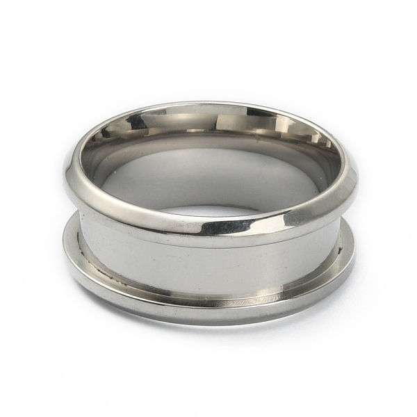 

PandaHall 201 Stainless Steel Grooved Finger Ring Settings, Ring Core Blank, for Inlay Ring Jewelry Making, Stainless Steel Color, Inner...