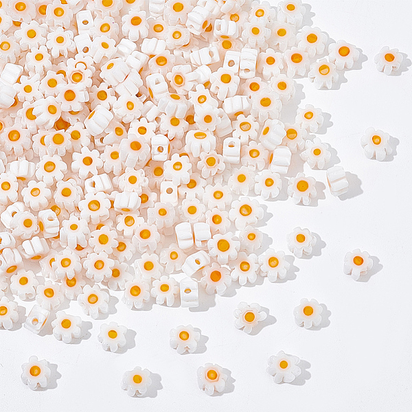 

PandaHall 3 Strands Handmade Millefiori Glass Bead Strands, Flower, Orange, 3.7~5.6x2.6mm, Hole: 1mm, about 88~110pcs/Strand, 15.75''(40cm)...