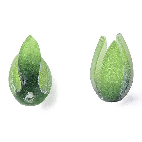 

PandaHall Plastic Beads, Flower, Green, 17.5x10x9mm, Hole: 1.2mm Plastic Flower Green