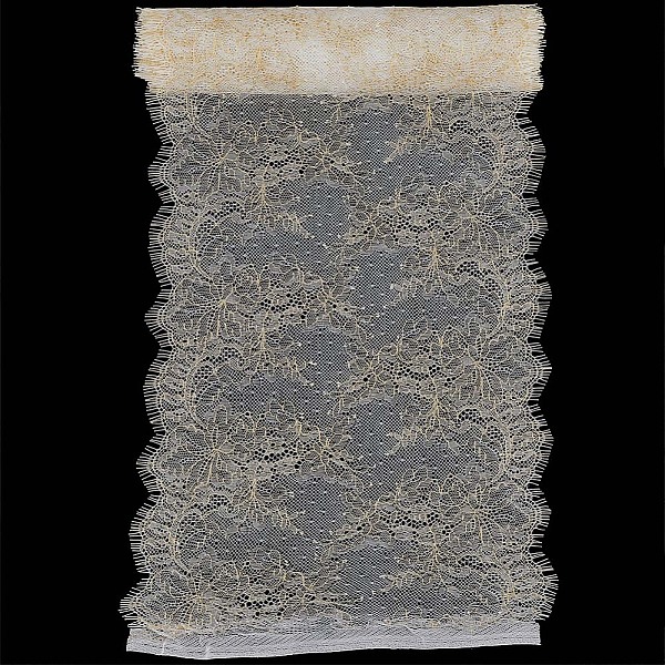 

PandaHall GORGECRAFT 3.3 Yard X 10 Inch Wide Metallic Lace Fabric White Gold Lace Ribbon Trimming Eyelash Embroidery Sewing Applique Floral...