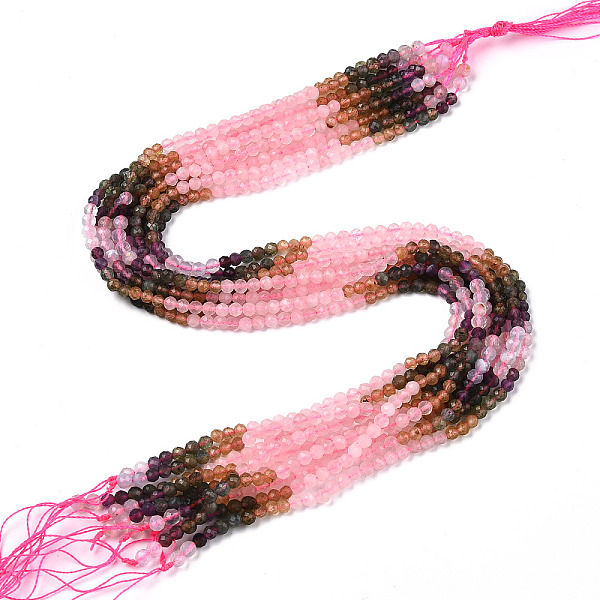 

PandaHall Natural Mixed Gemstone Beads Strands, Round Beads, Faceted, 4x4mm, Hole: 0.6mm, about 104~108pcs/strand, 15.35''~15.75''(39~40cm)...