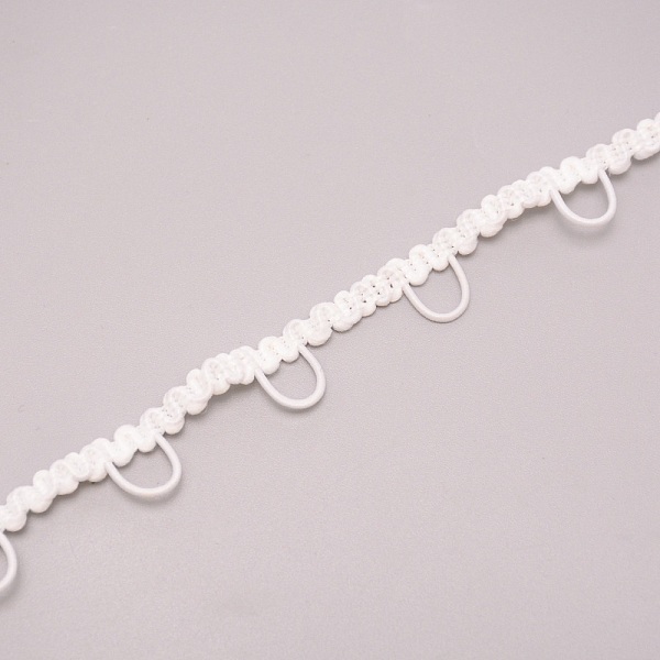 

PandaHall Chinlon Elastic Cords, Flat with Laciness, Garment Accessories, White, 12x1mm, 90 Yards/roll, about 400g Elastic Fibre Flat White
