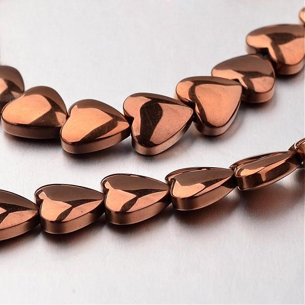 

PandaHall Electroplate Non-magnetic Synthetic Hematite Bead Strands, Heart, Copper Plated, 8x8x3mm, Hole: 0.7mm, about 55pcs/strand, 15.7...