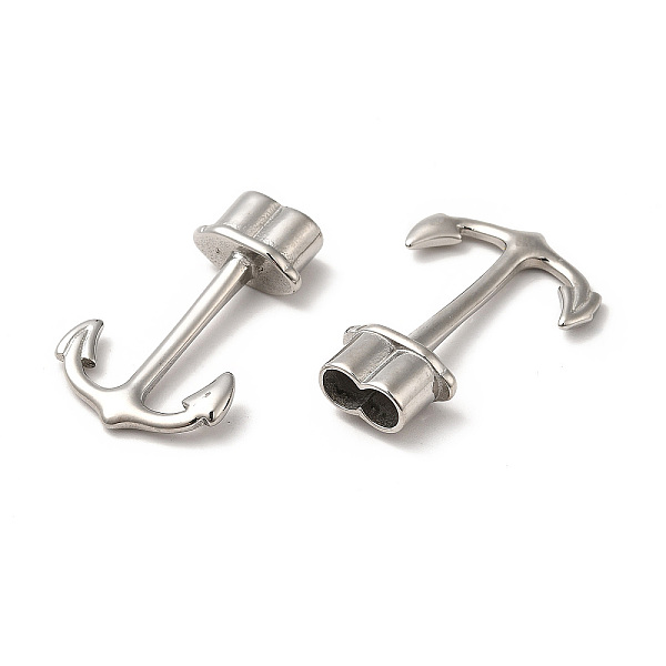 

PandaHall 304 Stainless Steel Hook Clasps, For Leather Cord Bracelets Making, Anchor, Stainless Steel Color, 33x22x7mm, Hole: 4mm 304...