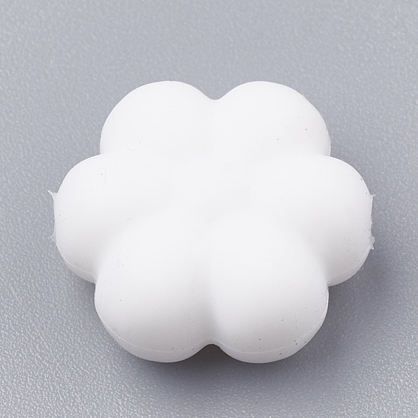 

PandaHall Food Grade Eco-Friendly Silicone Beads, Chewing Beads For Teethers, DIY Nursing Necklaces Making, Flowerr, White, 14x13x6mm, Hole...