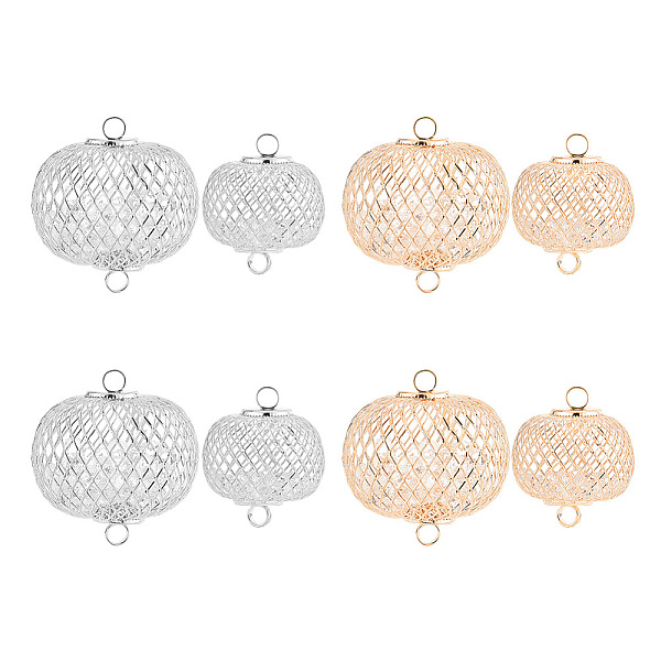 8Pcs 4 Styles Lantern Iron Connector Charms