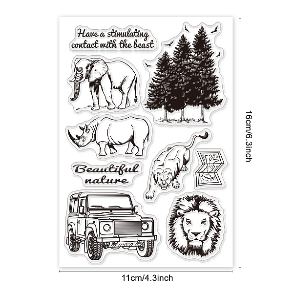 

PandaHall PVC Plastic Stamps, for DIY Scrapbooking, Photo Album Decorative, Cards Making, Stamp Sheets, Animal Pattern, 16x11x0.3cm Plastic...