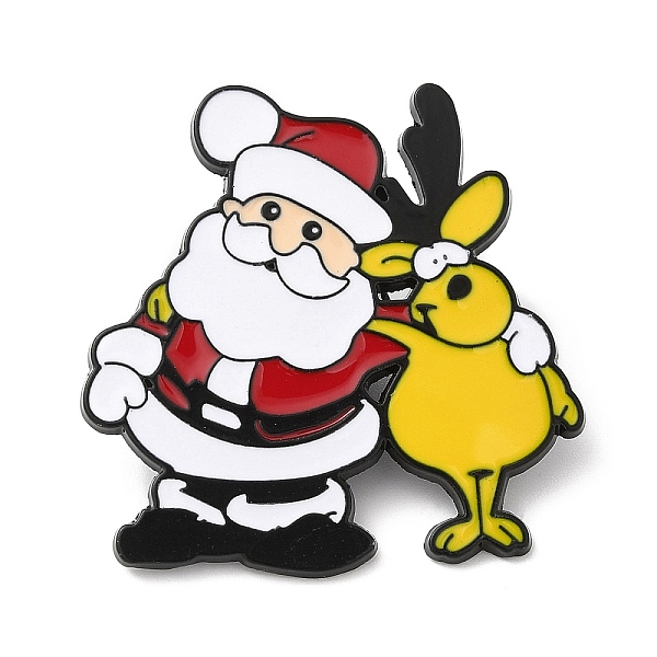 

PandaHall Christmas Theme Alloy Enamel Brooch, Santa Claus with Reindeer Pin for Backpack Clothes, Colorful, 37x36x1.5mm Alloy+Enamel Santa...