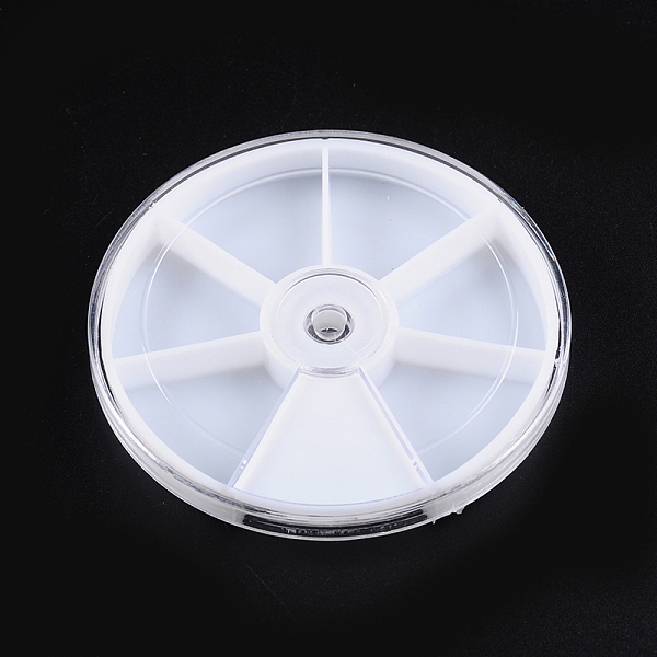 

PandaHall Round Plastic Bead Containers, 83mm in diameter, 1.2cm thick Plastic Round White