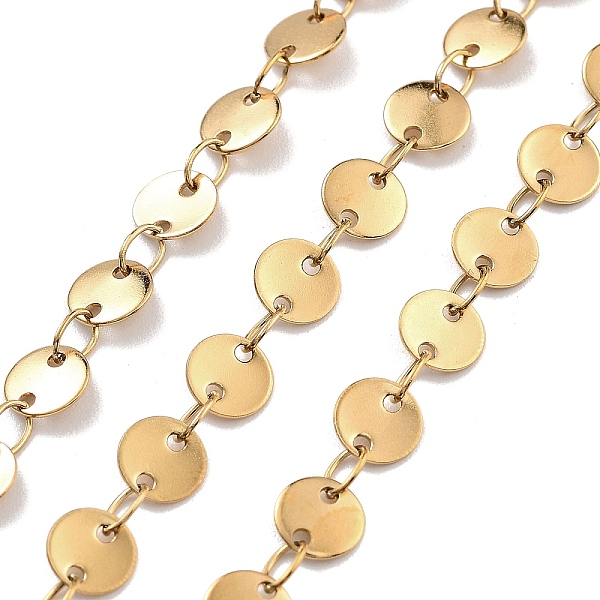 

PandaHall Vacuum Plating 304 Stainless Steel Link Chain, Golden, Link: 4x0.3mm and 4x2.5x0.4mm 304 Stainless Steel