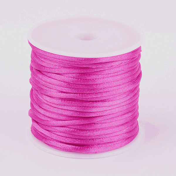 

PandaHall Nylon Cord, Satin Rattail Cord, for Beading Jewelry Making, Chinese Knotting, Violet, 1mm, about 32.8 yards(30m)/roll Nylon Purple