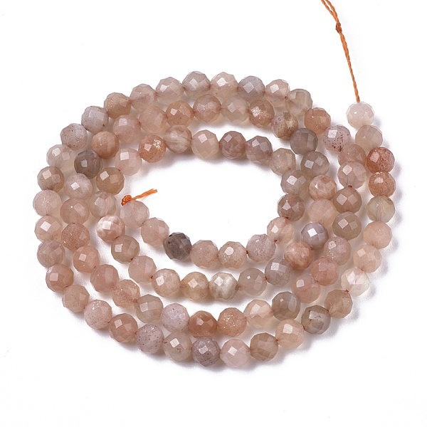 

PandaHall Natural Sunstone Beads Strands, Round, Faceted(64 Facets), 4mm, Hole: 0.6mm, about 96pcs/strand, 15.08 inch(38.3cm) Sunstone Round