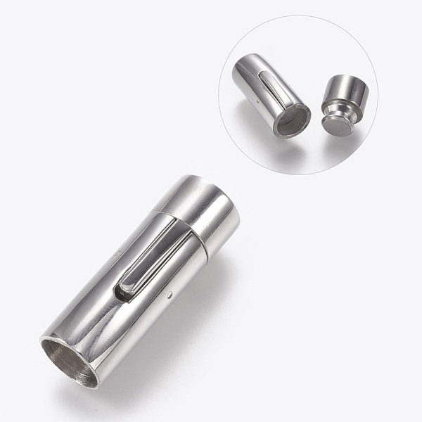 

PandaHall 304 Stainless Steel Bayonet Clasps, Stainless Steel Color, 32x11mm, Hole: 9mm 304 Stainless Steel