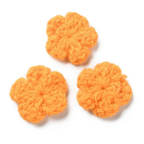 Accessoires d'ornement en coton au crochet faits à la main en fleur de pêcher