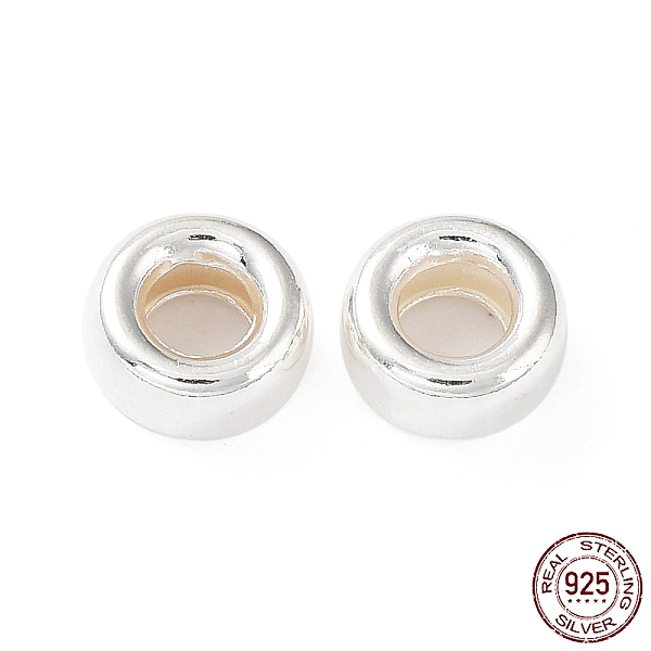 

PandaHall 925 Sterling Silver Beads, Rondelle, Silver, 7.4x4mm, Hole: 3.5mm Sterling Silver Rondelle