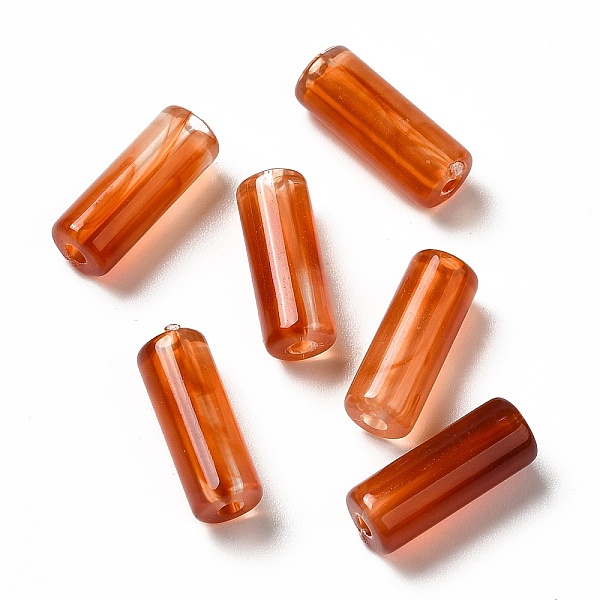 

PandaHall Transparent Acrylic Beads, Two Tone, Column, Coral, 13x5mm, Hole: 1.6mm, about: 1950pcs/500g Acrylic Column Red