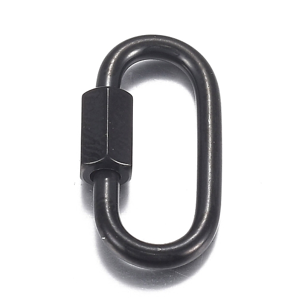 

PandaHall 304 Stainless Steel Screw Carabiner Lock Charms, for Necklaces Making, Oval, Electrophoresis Black, 26x13x2mm, Screw: 7x4.5mm 304...