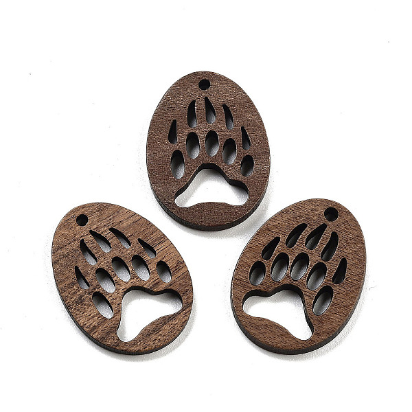 

PandaHall Walnut Wood Pendants, Paw Print, 29.5x22x2.5mm, Hole: 2mm Wood Paw Print Brown