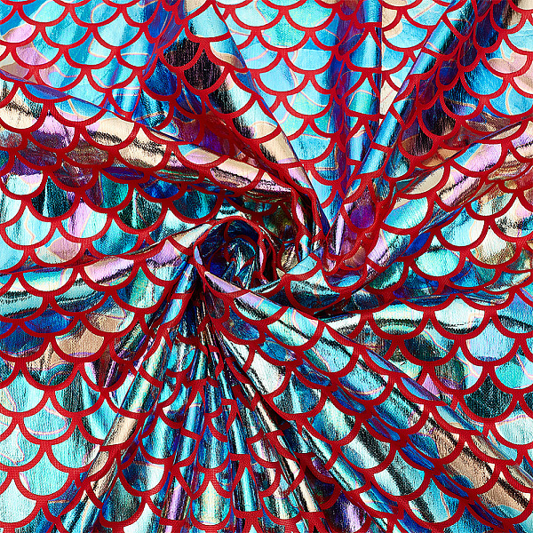 Tissu polyester à motif d'écailles de poisson