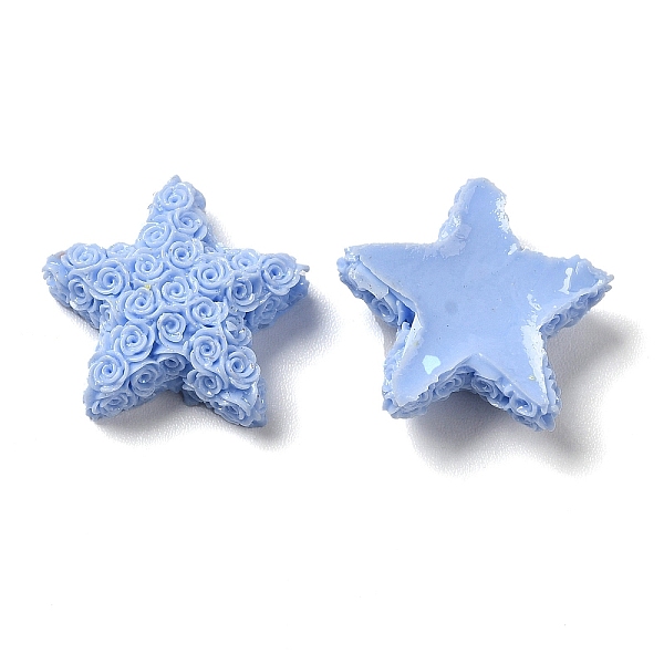 

PandaHall Opaque Resin Cabochons, Star, Cornflower Blue, 16.5x17x5.5mm Resin Star